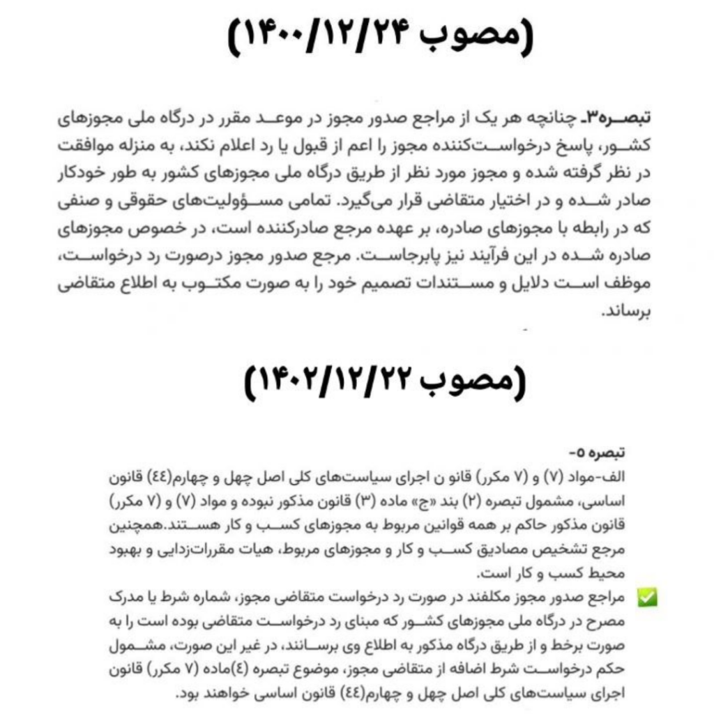هشدار درگاه ملی مجوزها به روسای اتحادیه و اتاق اصناف شهرستانها